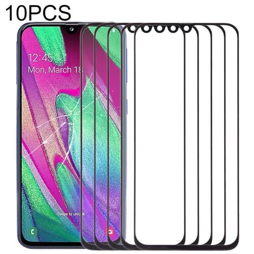 Outer Glass Lens Front Screen Samsung Galaxy A40 (10 Pieces) (Black)