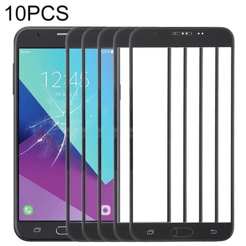 Verre de protection d'écran extérieur Samsung Galaxy J7 V/J727V/J727P (10 pièces) (Noir)