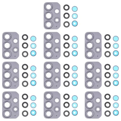 Tampa da Lente da Câmara Samsung Galaxy A72 SM-A725 (10 Peças) (Preto)