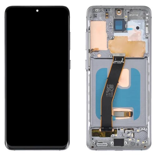 LCD OLED-Bildschirm Samsung Galaxy S20 SM-G980 mit Rahmen (Grau)