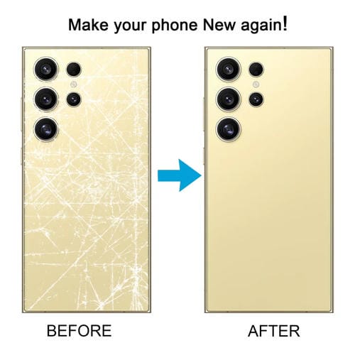 Couvercle arrière de batterie Samsung Galaxy S24 Ultra SM-S928B avec objectif de caméra (jaune)