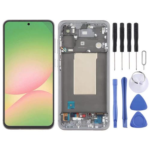 Écran LCD Samsung Galaxy A56 SM-A566B et cadre (Gris)