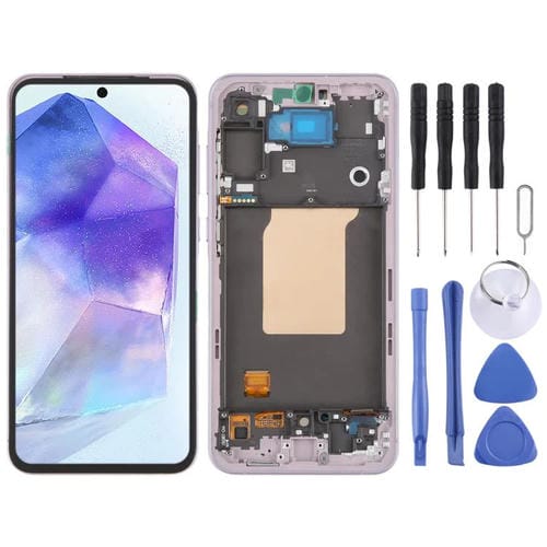Écran LCD Samsung Galaxy A55 SM-A556B et Cadre (Rose)