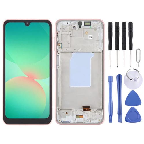 Écran LCD OLED 6,46 pouces et cadre Samsung Galaxy A26 SM-A266B (Rose)