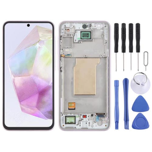 LCD OLED Digitalizer Complete Screen with Frame Samsung Galaxy A35 SM-A356B (Pink)