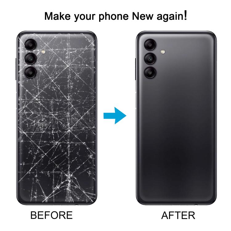 Carcasa trasera con tapa para lente de cámara para Samsung Galaxy A04s SM-A047F (negro)