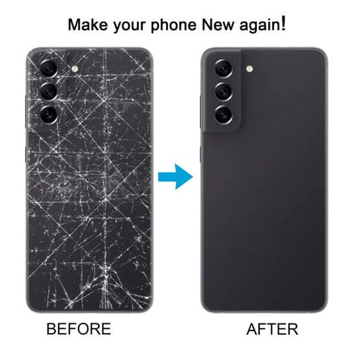 Carcasa trasera con tapa para lente de cámara para Samsung Galaxy S21 FE SM-G990B (azul)