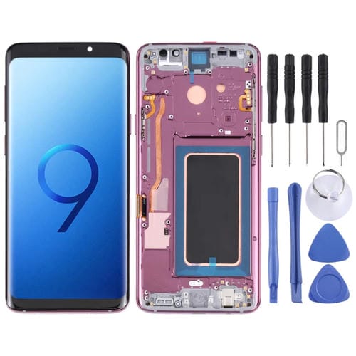 Écran LCD Super AMOLED Samsung Galaxy S9+ G965F DS G965U G965W G9650 avec cadre (Violet)