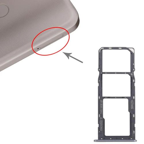 Tabuleiro do cartão SIM original Nokia C22 + Tabuleiro do cartão Micro SD (Preto)