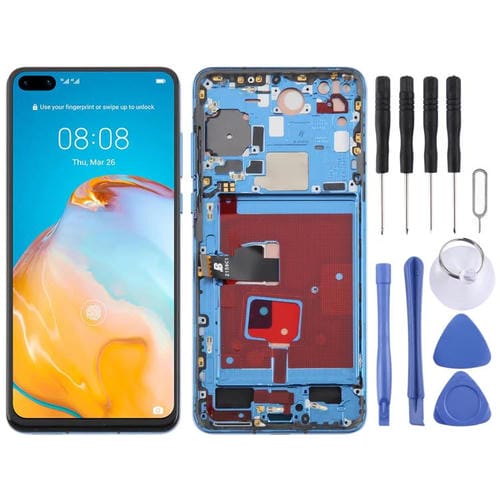 Schermo Completo TFT Huawei P40 e Cornice senza Impronte (Blu)