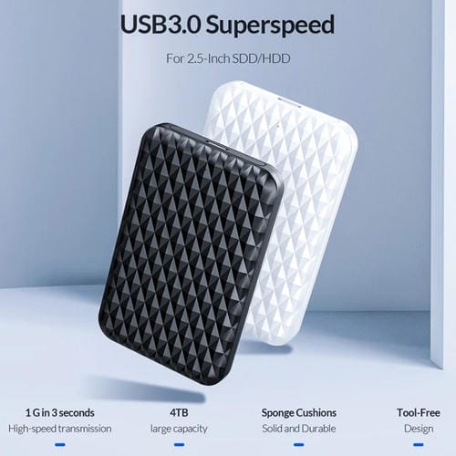 Caja de Disco Duro Portátil Orico 2520U3 2,5 Pulgadas (Negro)