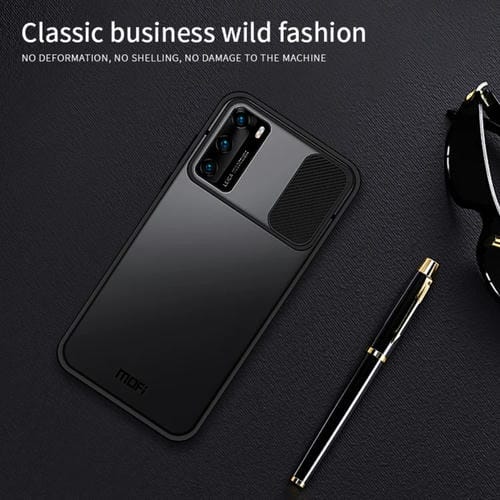 Para Huawei P40 MOFI Xing Dun Series PC + TPU Anti-peep Carcasa protectora todo incluido impermeable y anti-caída, Translúcido Frosted (Negro)