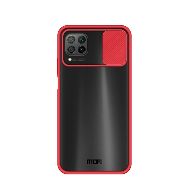 Para Huawei P40 lite MOFI Xing Dun Series PC + TPU Anti-peep Carcasa protectora todo incluido impermeable y anti-caída, Translúcido Frosted (Rojo)