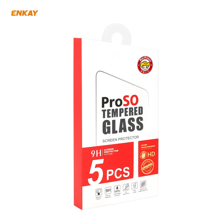Para Motorola Moto G 5G 5 PCS ENKAY Hat-Prince 0.26mm 9H 2.5D Película de vidrio templado con borde curvo