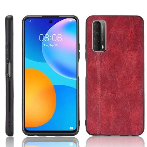 Para Huawei Y7A / P SMART 2021 Patrón de costura a prueba de golpes PC para PC para PC + PU + TPU Caso (rojo)