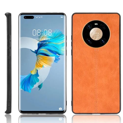Para Huawei Mate 40 Pro Piel de patrón de vaca de costura a prueba de golpes PC + PU + TPU Funda (Naranja)