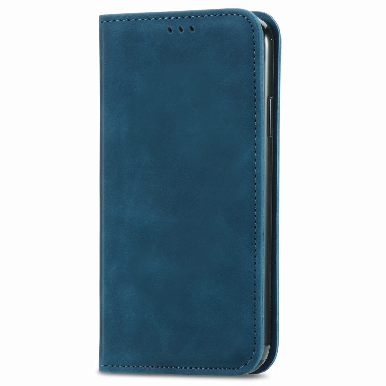 Funda para iPhone 12 Mini de Cuero con Tapa Horizontal Magnética, Soporte, Ranuras para Tarjetas y Billetera (Azul)