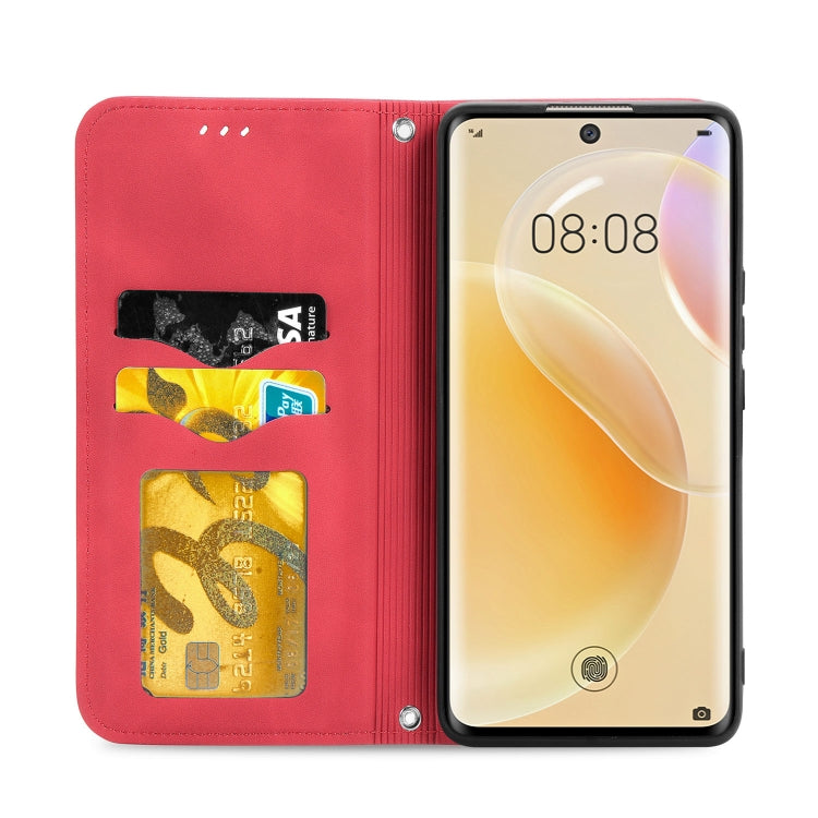 Para Huawei Nova 8 5G Retro Skin Feel Business Funda de cuero con tapa horizontal magnética con soporte, ranuras para tarjetas, billetera y marco de fotos