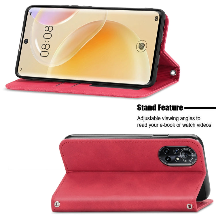 Para Huawei Nova 8 5G Retro Skin Feel Business Funda de cuero con tapa horizontal magnética con soporte, ranuras para tarjetas, billetera y marco de fotos