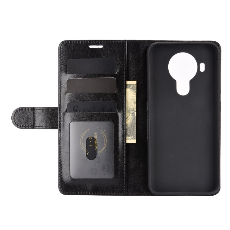 Para Nokia 5.4 R64 Funda protectora con solapa horizontal con textura con soporte y ranuras para tarjetas, billetera y marco de fotos