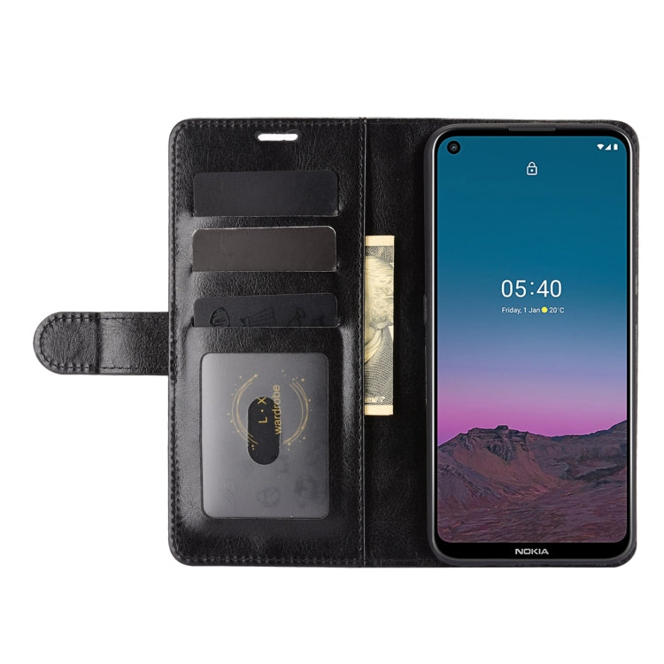 Para Nokia 5.4 R64 Funda protectora con solapa horizontal con textura con soporte y ranuras para tarjetas, billetera y marco de fotos