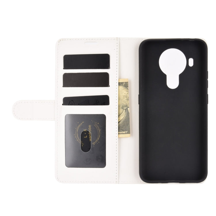 Para Nokia 5.4 R64 Funda protectora con solapa horizontal con textura con soporte y ranuras para tarjetas, billetera y marco de fotos