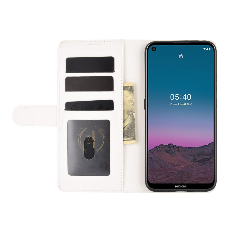 Para Nokia 5.4 R64 Funda protectora con solapa horizontal con textura con soporte y ranuras para tarjetas, billetera y marco de fotos