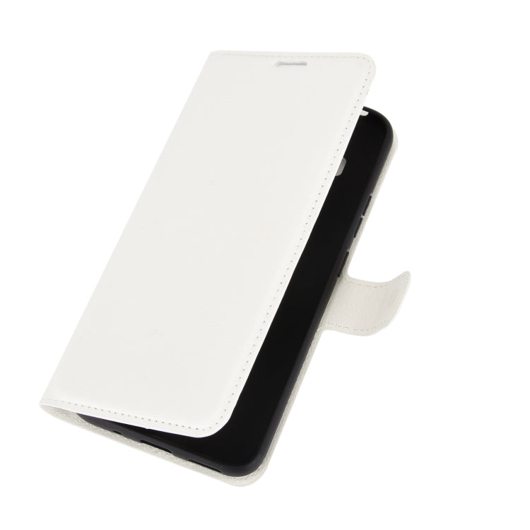 Para Nokia 5.4 Funda protectora con tapa horizontal con textura de litchi con soporte, ranuras para tarjetas y billetera (blanco)