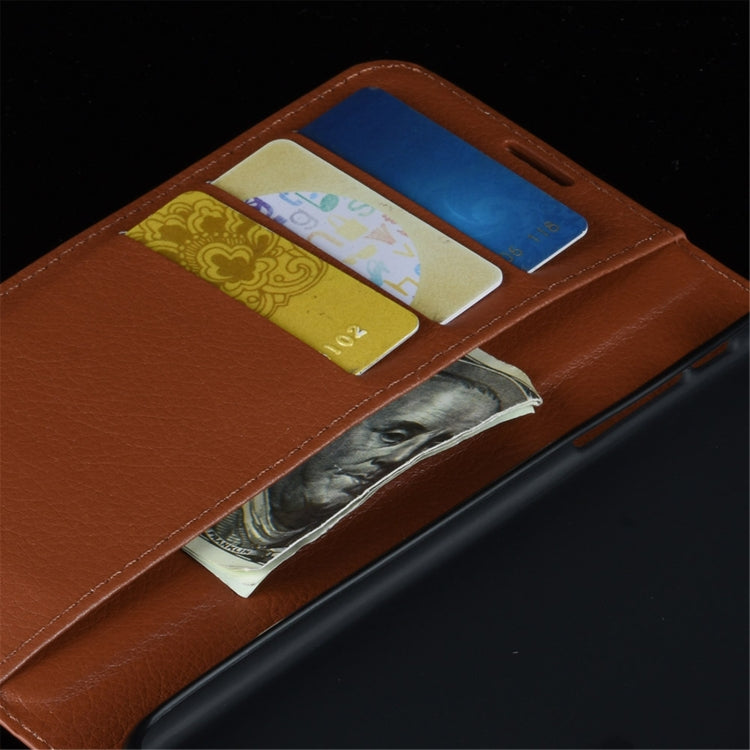 Para Nokia 5.4 Funda protectora con tapa horizontal con textura de litchi con soporte, ranuras para tarjetas y billetera (rojo)