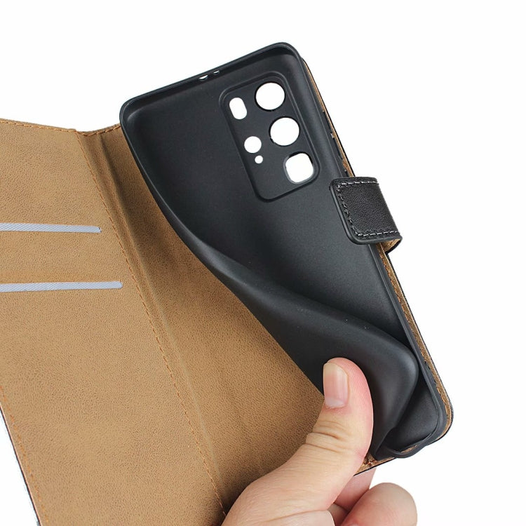 Funda horizontal de cuero de piel de cuero de piel de cuero con cierre magnético y tragamonedas y carreteras para Huawei P40 Pro (Negro)