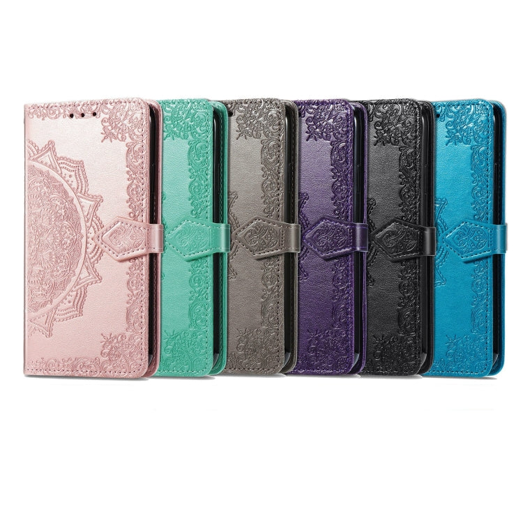 Para Google Pixel 5a Mandala Flower Flower Horizontal Flip Funda de cuero con soporte / ranura para tarjeta / billetera / cordón (gris)