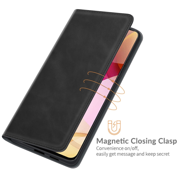 Para Motorola Moto G Stylus 2021 Funda de cuero de succión magnética de negocios de la piel retro-piel con soporte y ranuras para tarjetas (negro)