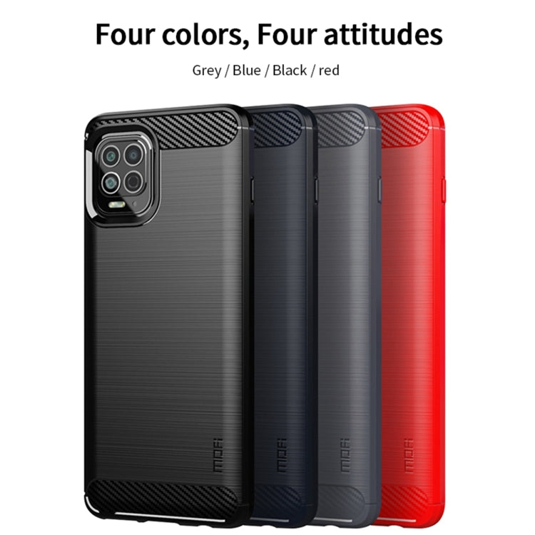 Para Motorola Moto Edge S Mofi Gentleness Series Textura cepillada Fibra de carbono Soft TPU Case (Negro)