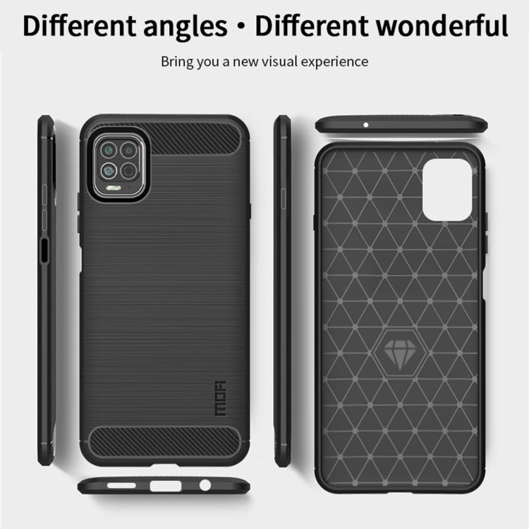 Para Motorola Moto Edge S Mofi Gentleness Series Textura cepillada Fibra de carbono FIBRA SOFT TPU Funda (gris)