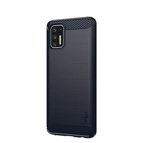 Para Motorola Moto G Stylus 2021 MOFI Gentleness Series Textura cepillada Fibra de carbono Soft TPU Funda (azul)