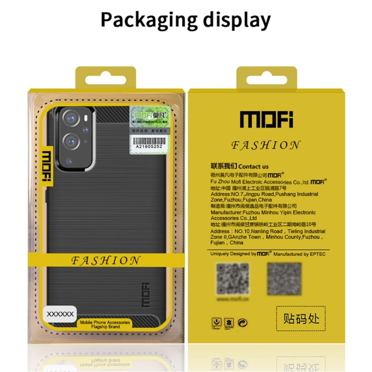Para Huawei P50 Pro Mofi Gentleness Series Textura cepillada Fibra de carbono Soft TPU Case (Negro)