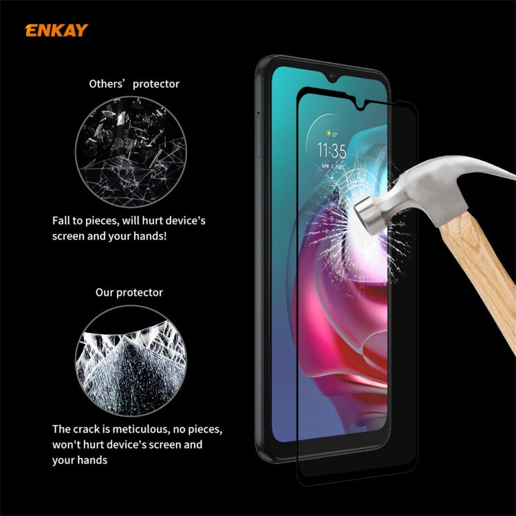 Para Motorola Moto G10 / G20 / G30 5 PCS Enkay Hat-Prince Glue Full 0.26mm 9h 2.5d Vidrio templado Cobertura completa Film