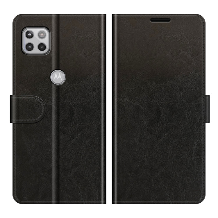 Para MOTOROLA MOTO ONE 5G ACE R64 Funda protectora de flip horizontal simple con soporte y ranuras para tarjetas y marco de fotos (negro)