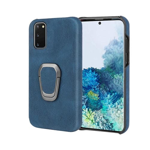 Funda Telefónica de PU con Soporte de Anillo para Samsung Galaxy S20 (Azul)