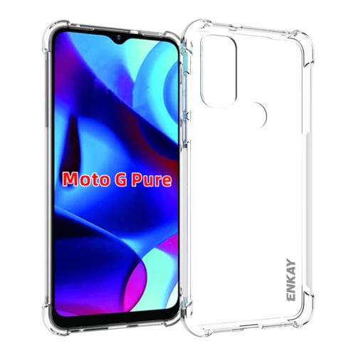 Funda TPU Enkay para Motorola G Pure a Prueba de Golpes (Transparente)