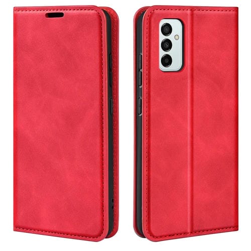 Funda para Samsung Galaxy M23 5G Retro Piel Succión Magnética (Rojo)