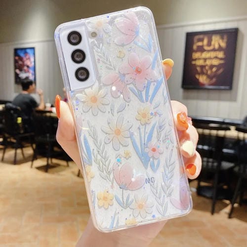 Funda para Samsung Galaxy A50 Fresh Small Floral Epoxy TPU Phone Case (Flores Rosadas)