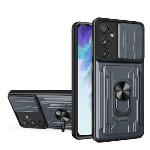 Funda para Samsung Galaxy A54 5G Deslizante Camshield con Ranura para Tarjeta (Gris)