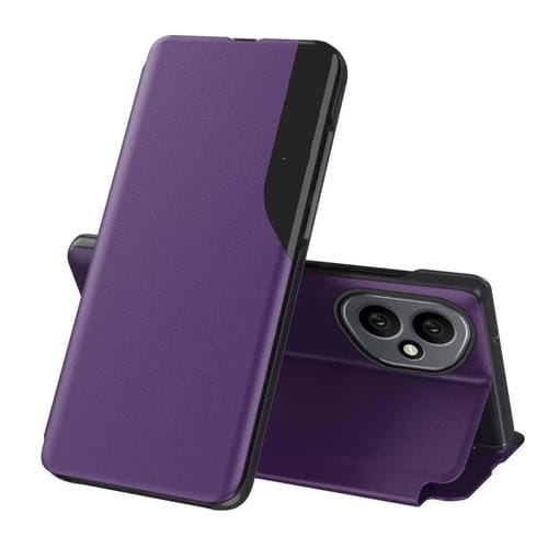 Funda de cuero con tapa y soporte para Honor 400 Global (156,5 mm) (morado)