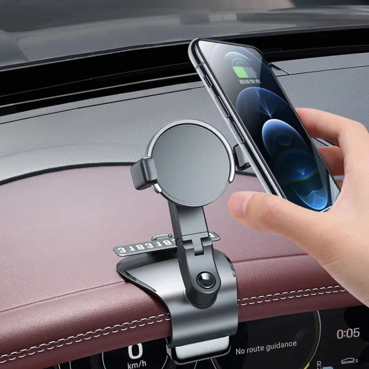 088 con Señal de Teléfono de Estacionamiento, Soporte para Teléfono Celular con Rotación de 360 Grados para Tablero de Coche (Negro) - MOVILSTORE