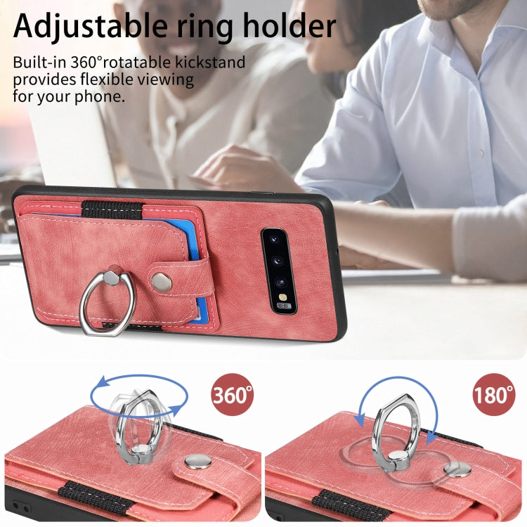 Funda tipo cartera con anillo y tarjetero para Samsung Galaxy S24 FE 5G, estilo retro (azul)