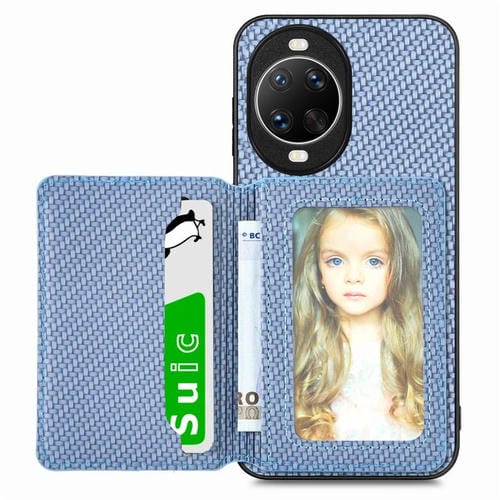 Funda magnética de fibra de carbono para Huawei Nova 14 (azul)