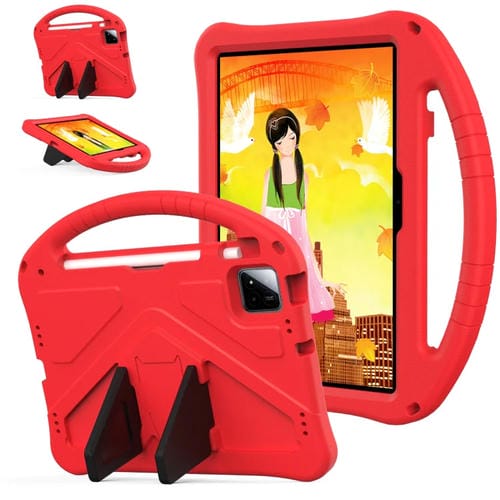 Funda de Eva a Prueba de Golpes para Tableta Xiaomi Pad 7 con Soporte (Roja)