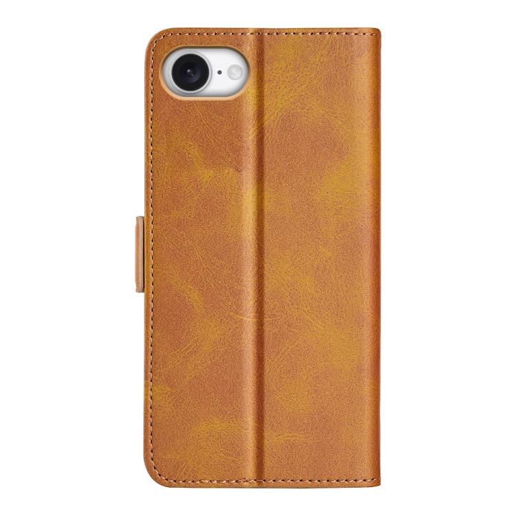 Funda de Cuero con Tapa Horizontal y Hebilla Magnética Doble Cara para iPhone 16E (Amarillo)
