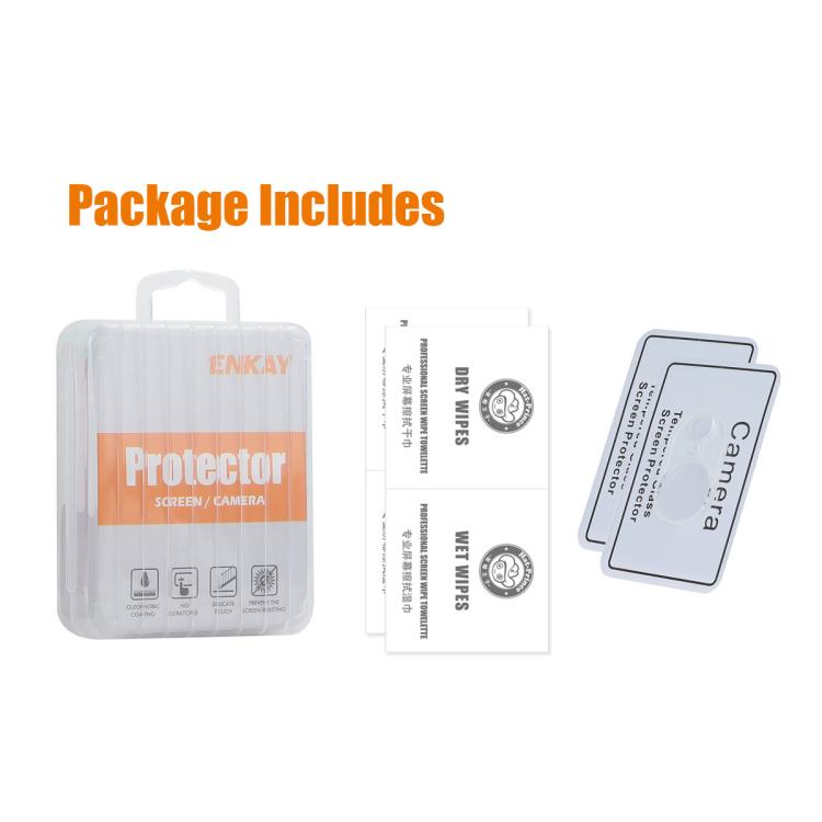 Película de Vidrio Templado para Lente de Cámara Trasera Enkay Hat-Prince 9H para iPhone 16E (2 unidades)